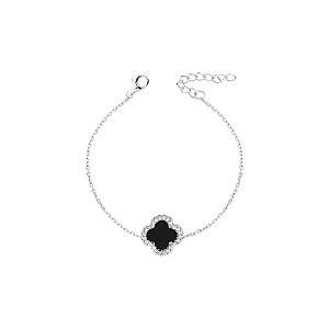 Pulseira trevo ônix