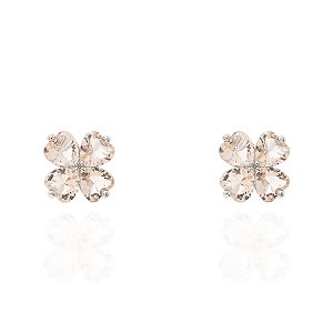 Brinco de trevo morganita