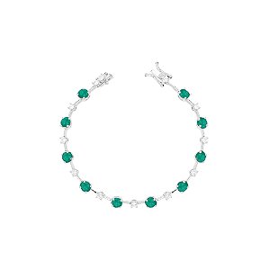 Pulseira fio faca pontos de luz esmeralda