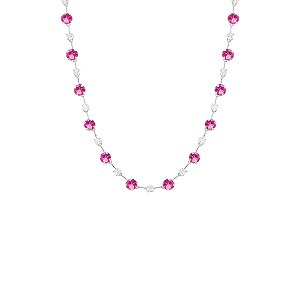 Colar fio faca pontos de luz pink