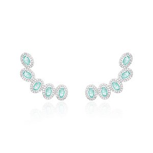 Brinco earcuff cinco ovais colombiana