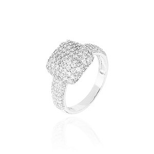 Anel quadraddo cravejado