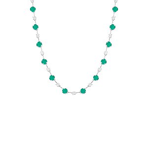 Colar fio faca pontos de luz esmeralda