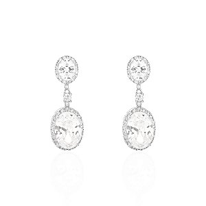 Brinco oval cristal