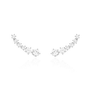 Brinco earcuff seis pontos de luz cristal