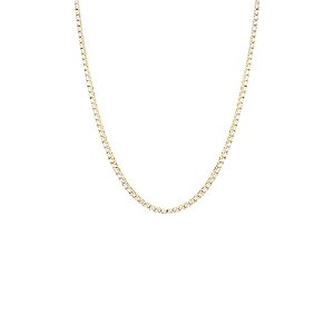 Colar riviera 2mm 4garras 38cm dourada