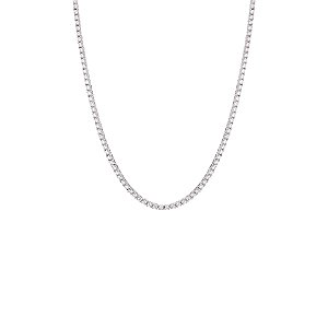 Colar riviera 2mm 4garras 42cm ródio branco