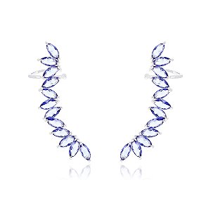 Brinco earcuff navete tanzanita