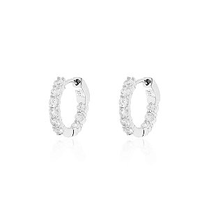 Argola cristal na prata 925