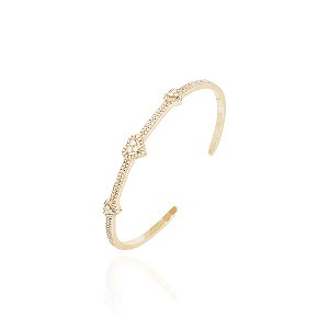 Bracelete corações cravejados dourado
