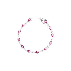 Pulseira riviera pink e cristal