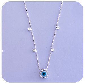 Colar de olho grego na prata 925