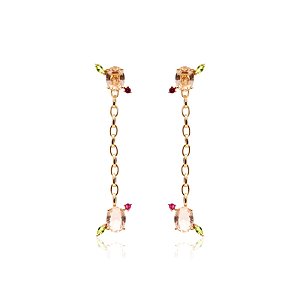 Brinco longo colorido