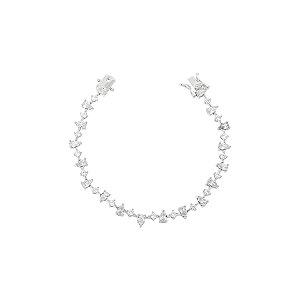 Pulseira riviera cristal gota e ponto de luz na prata 925