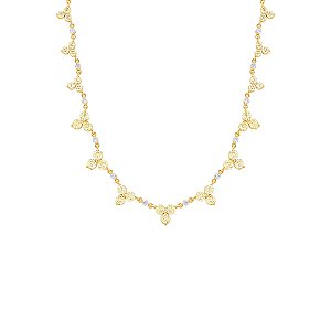 Colar  treze formatos de cacho de uva  citrino na prata 925 com banho de ouro