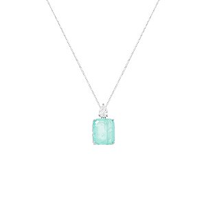 Colar retangular colombiana e gota cristal