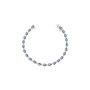 Pulseira riviera gota com ponto de luz safira