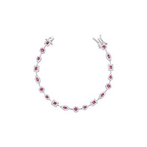Pulseira fio faca navete, gota e retangular pink