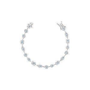 Pulseira fio faca navete, gota e retangular acqua