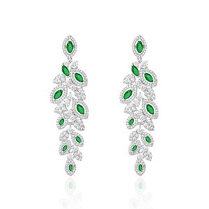 Brinco de navetes esmeralda