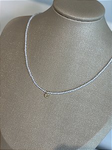 Colar de cristais cristal com letra (escolha a letra)