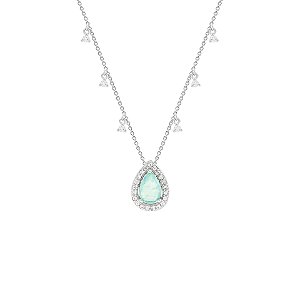 Colar gota colombiana com ponto de luz na corrente