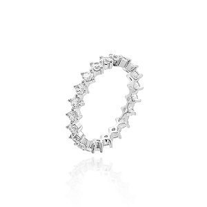 Anel cravejado 2mm cristal (escolha o tamanho)