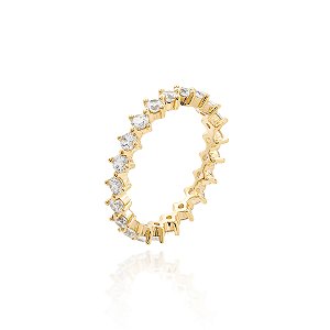 Anel cravejado 2mm cristal (escolha o tamanho)