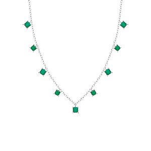 Colar nove quadrados esmerlada