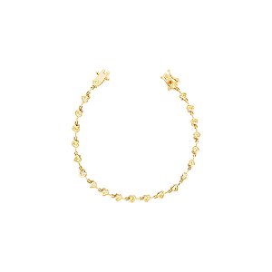 Pulseira fio faca com formaton de coração citrino na prata 925 com banho de ouro