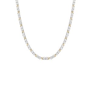 Colar riviera com pontos de luz e x na prata 925