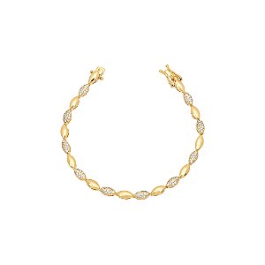 Pulseira riviera navete dourada