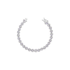 Pulseira riviera em formato de corações tanzanita