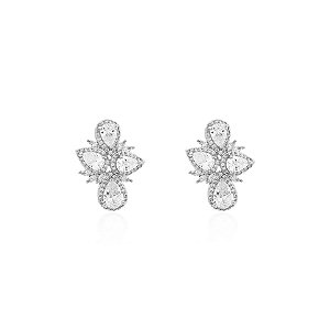 Brinco earcuff quatro gotas cristal