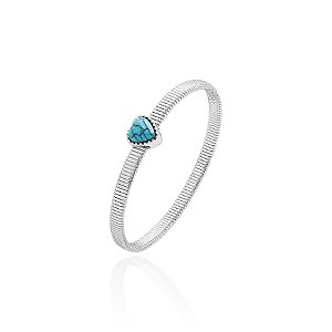 Pulseira malha com coração turquesa
