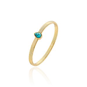 Pulseira malha com gota turquesa