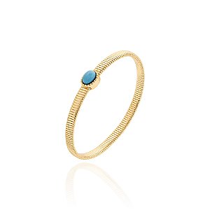 Pulseira malha com oval turquesa