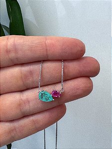 Colar duas gotas colombiana e pink