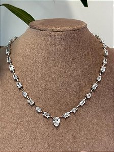 Colar riviera fio faca cristal