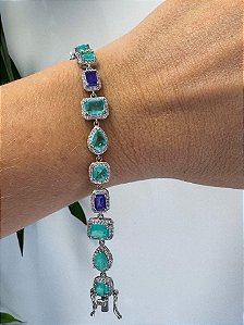 Pulseira riviera colombiana e roxo