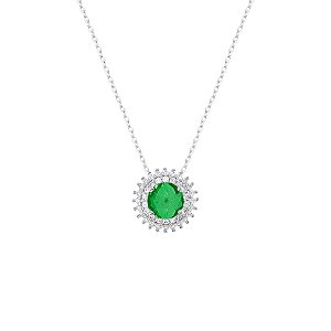 Colar redondo esmeralda 12mm