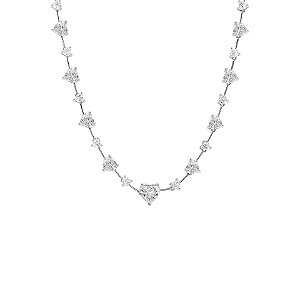 Colar fio faca de corações cristal