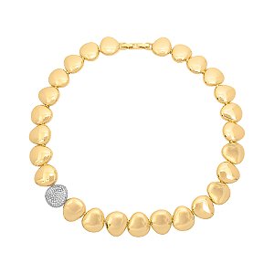 Colar ovais ondulados formato orgânico dourado