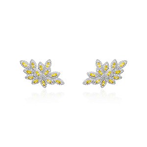Brinco earcuff navetes citrino