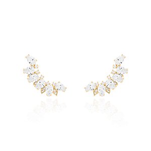 Brinco earcuff seis gotas cristal