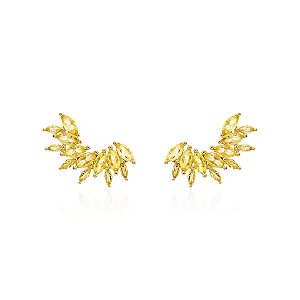 Brinco earcuff navete citrino