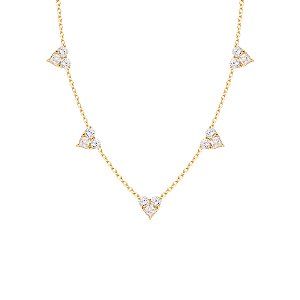 Colar cinco corações cristal