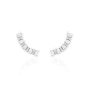 Brinco earcuff oval cristal