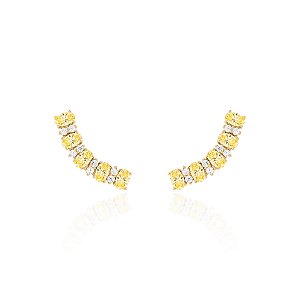 Brinco earcuff oval citrino