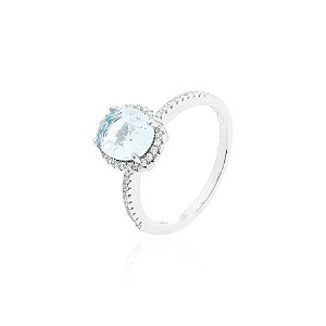 Anel oval 7mm acqua prata 925 (escolha o tamanho)